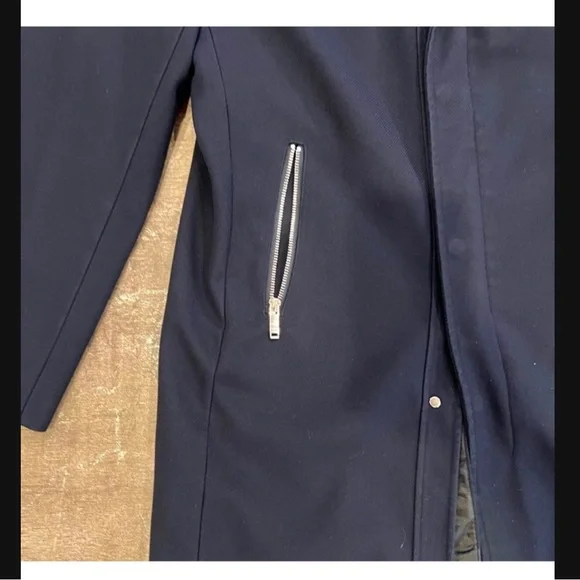 Zara Men's Navy Blue Coat size (xl) euro 44, like new - Picture 5 of 10